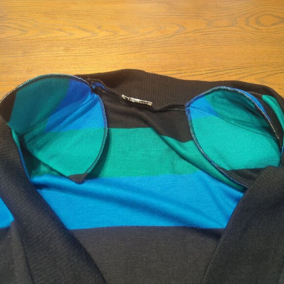 Vintage Felicity Barbara Lesser Women's Size S Stripe Batwing Cardigan Sweater - Picture 16 of 16